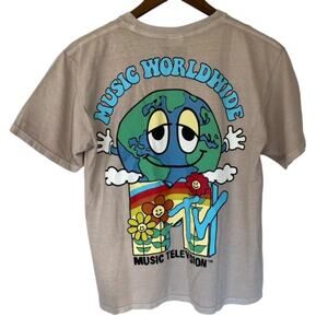 MTV Tan Short Sleeve Graphic T-Shirt - Medium - NWT